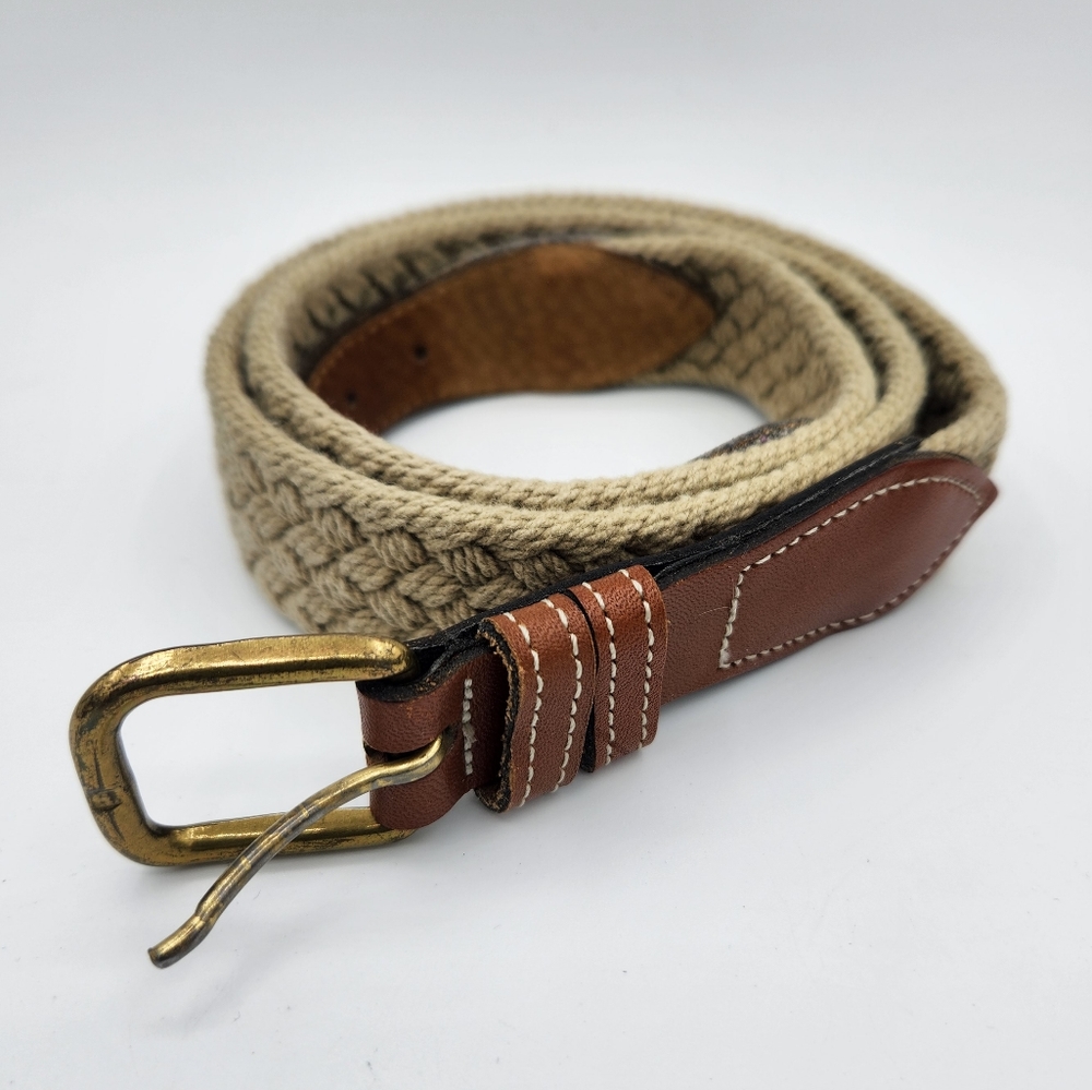 Dockers leather and woven rope belt size 34